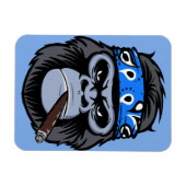 Biker Gorilla rauchen Zigarrenart Magnet (Horizontal)