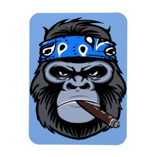 Biker Gorilla rauchen Zigarrenart Magnet