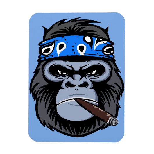 Biker Gorilla rauchen Zigarrenart Magnet (Vertikal)