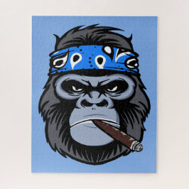 Biker Gorilla rauchen Zigarrenart Puzzle