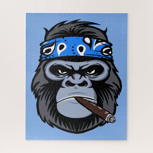 Biker Gorilla rauchen Zigarrenart Puzzle (Vertikal)