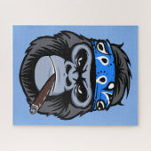 Biker Gorilla rauchen Zigarrenart Puzzle (Horizontal)