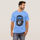 Biker Gorilla rauchen Zigarrenart T-Shirt (Vorne ganz)