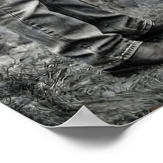 Biker Gothic Wedding Skull Rose Arch Selective  Poster (Ecke)