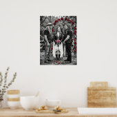 Biker Gothic Wedding Skull Rose Arch Selective Poster (Küche)