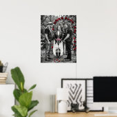 Biker Gothic Wedding Skull Rose Arch Selective Poster (Heimbüro)