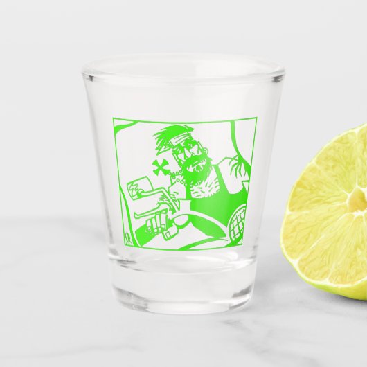 Biker-Green-Shot-Glas Schnapsglas (Vorderseite)