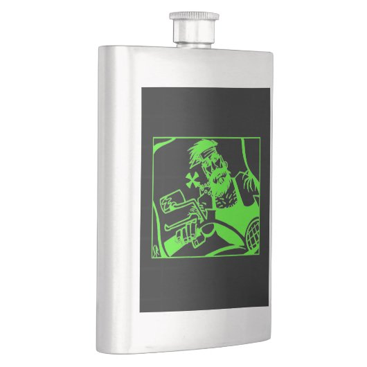 Biker-grüner Edelstahlkolben Flachmann (Rechts)