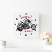 Biker Heaven White Quadratische Wanduhr (Zuhause)
