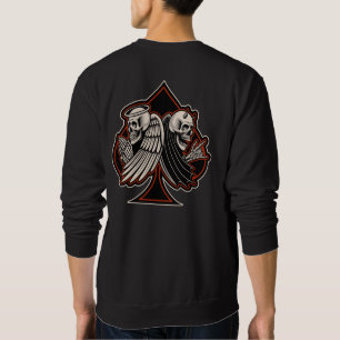 Biker Heiliger oder Sünder Ass der Pik Old School Sweatshirt