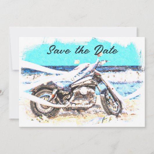 Biker Hochzeit Speichern Sie die Datumskarte Save The Date (Vorderseite)