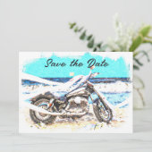 Biker Hochzeit Speichern Sie die Datumskarte Save The Date (Stehend Vorderseite)
