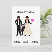 Biker Hochzeit Weitere Informationen Einladung (Stehend Vorderseite)