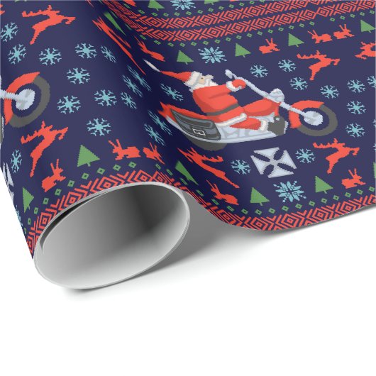 Biker Holiday Sweater T-Shirts Geschenkpapier (Rolleneckpunkt)