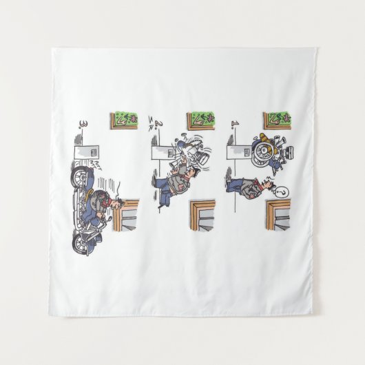Biker im Museum Wandteppich (Vorderseite (Horizontal))