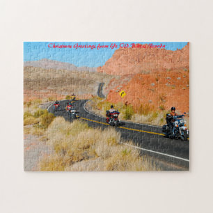 Biker in Nevada.Weihnachten Grüße Puzzle