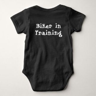 Biker in training baby strampler