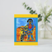 Biker Joanne Postkarte (Stehend Vorderseite)