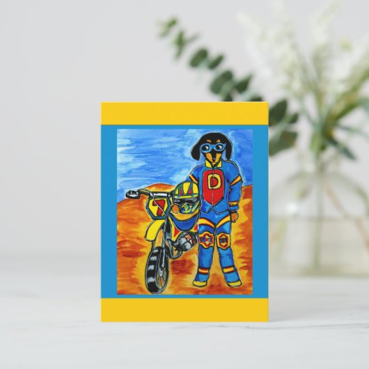 Biker Joanne Postkarte (Stehend Vorderseite)