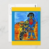 Biker Joanne Postkarte (Vorne/Hinten)