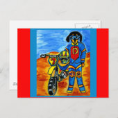 Biker Joanne Postkarte (Vorne/Hinten)