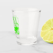 Biker-Kick-Grün-Glas Schnapsglas (Rechts)
