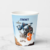 Biker Kid Dirt Stunt Bike Geburtstag Pappbecher (Vorderseite)