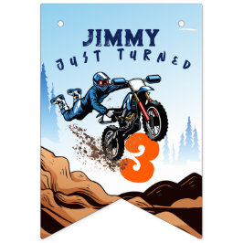 Biker Kid Dirt Stunt Bike Geburtstag Wimpelkette