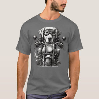 Biker Labrador Cooler Hund fährt Motorrad Freund T-Shirt