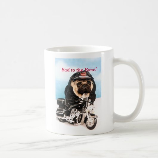 Biker Mops Hund Tasse (Rechts)