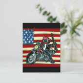 Biker-Mops Postkarte (Stehend Vorderseite)