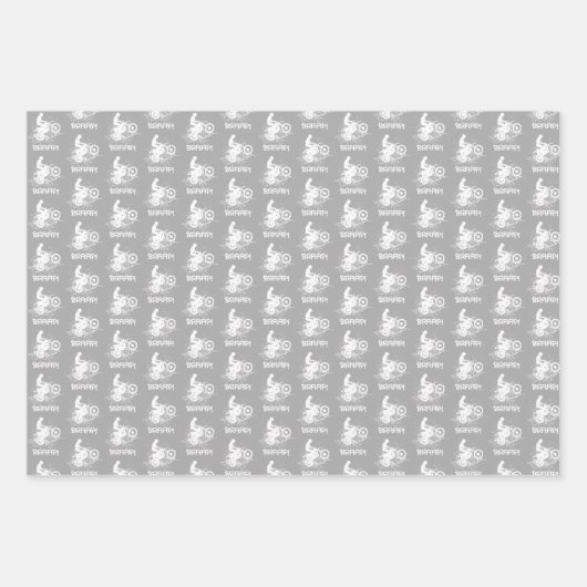 Biker Motocross Dirt Bikers Mud Splats Muster Geschenkpapier Set (Vorderseite 2)