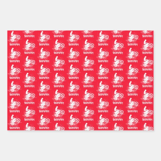 Biker Motocross Dirt Bikers Mud Splats Muster Geschenkpapier Set (Vorderseite)