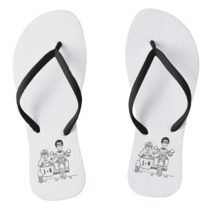 Biker Motorbike + Sidecar Wedding Flip Flops Badesandalen
