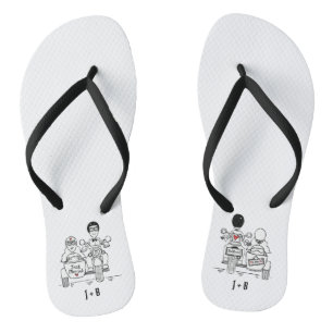 Biker Motorbike + Sidecar Wedding Flip Flops Badesandalen