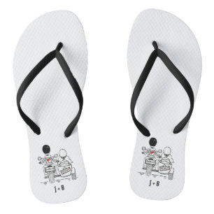 Biker Motorbike + Sidecar Wedding Flip Flops Badesandalen