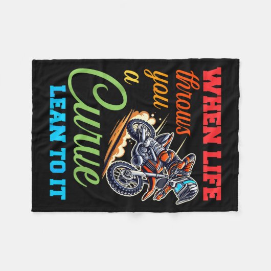 Biker Motorcycle Lover When Life Throws You A Curv Fleecedecke (Vorderseite (Horizontal))