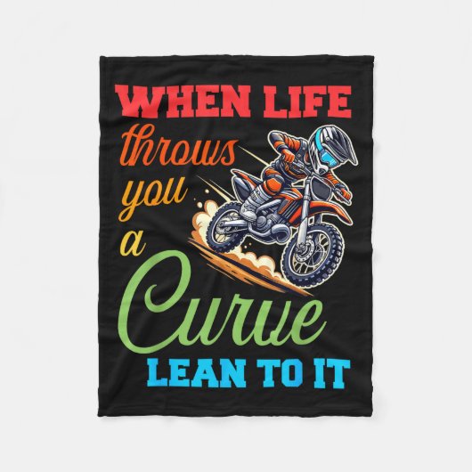 Biker Motorcycle Lover When Life Throws You A Curv Fleecedecke (Vorderseite)