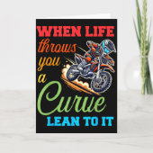 Biker Motorcycle Lover When Life Throws You A Curv Karte (Vorderseite)