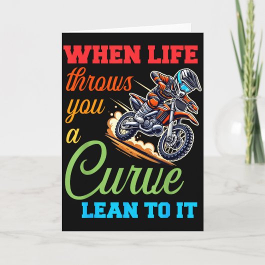 Biker Motorcycle Lover When Life Throws You A Curv Karte (Vorderseite)
