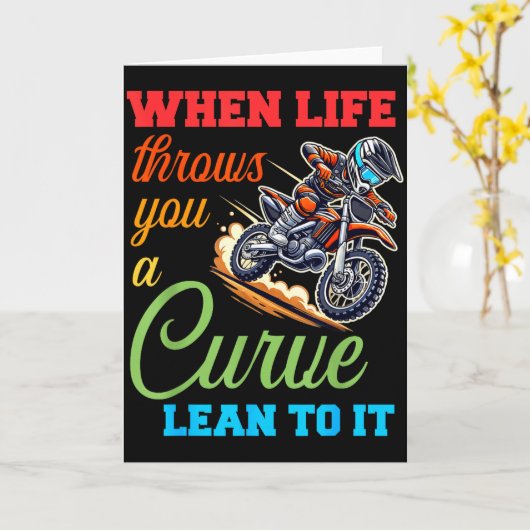 Biker Motorcycle Lover When Life Throws You A Curv Karte (Gelbe Blume)