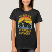 Biker Motorcycle retired   Saying Retro Style T-Shirt (Vorderseite)