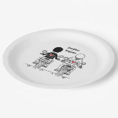 Biker Motorcycle Wedding  Pappteller (Schrägansicht)