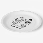 Biker Motorcycle Wedding Pappteller (Schrägansicht)