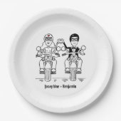 Biker Motorcycle Wedding Pappteller (Vorderseite)
