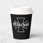 Biker Motorrad Eisernes Kreuz Oldschool Chopper Pappbecher (Vorderseite)