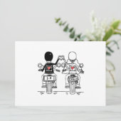 Biker-Motorrad-Hochzeit Dankeskarte (Stehend Vorderseite)