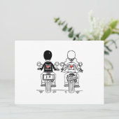Biker-Motorrad-Hochzeit Dankeskarte (Stehend Vorderseite)