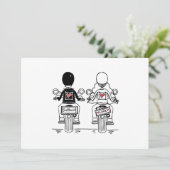 Biker-Motorrad-Hochzeit Dankeskarte (Stehend Vorderseite)