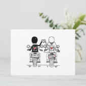 Biker-Motorrad-Hochzeit Dankeskarte (Stehend Vorderseite)